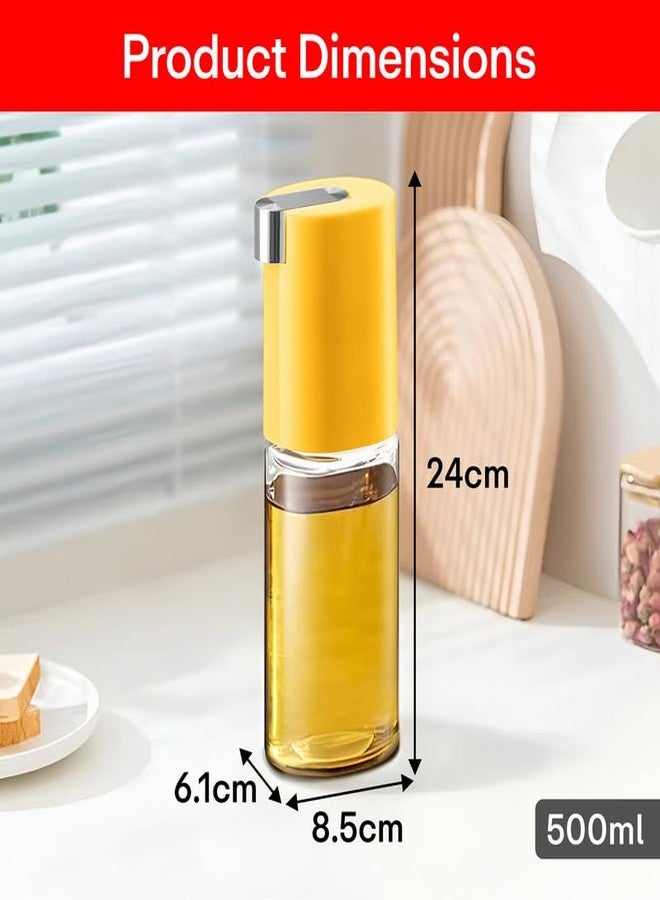 PRIME PICK زجاجة توزيع زيت برايم بيك سعة 500 مل للمطبخ، برطمان زجاجي مانع للتسرب مع غطاء قلاب تلقائي وفوهة من الفولاذ المقاوم للصدأ مانعة للتنقيط، وعاء شفاف لزيت الزيتون والخل وصلصة الصويا وصلصة الشواء وتتبيلة السلطة. - Image 3